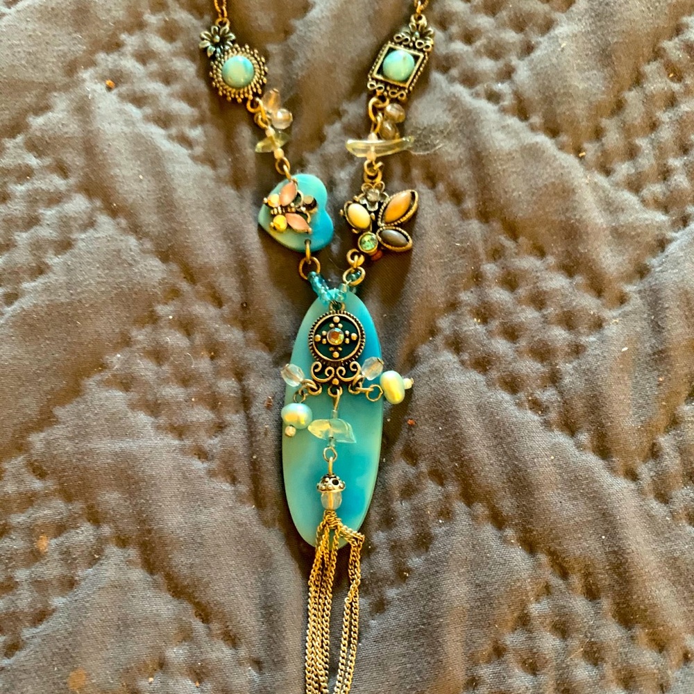 Unique boho turquoise fashion necklace.